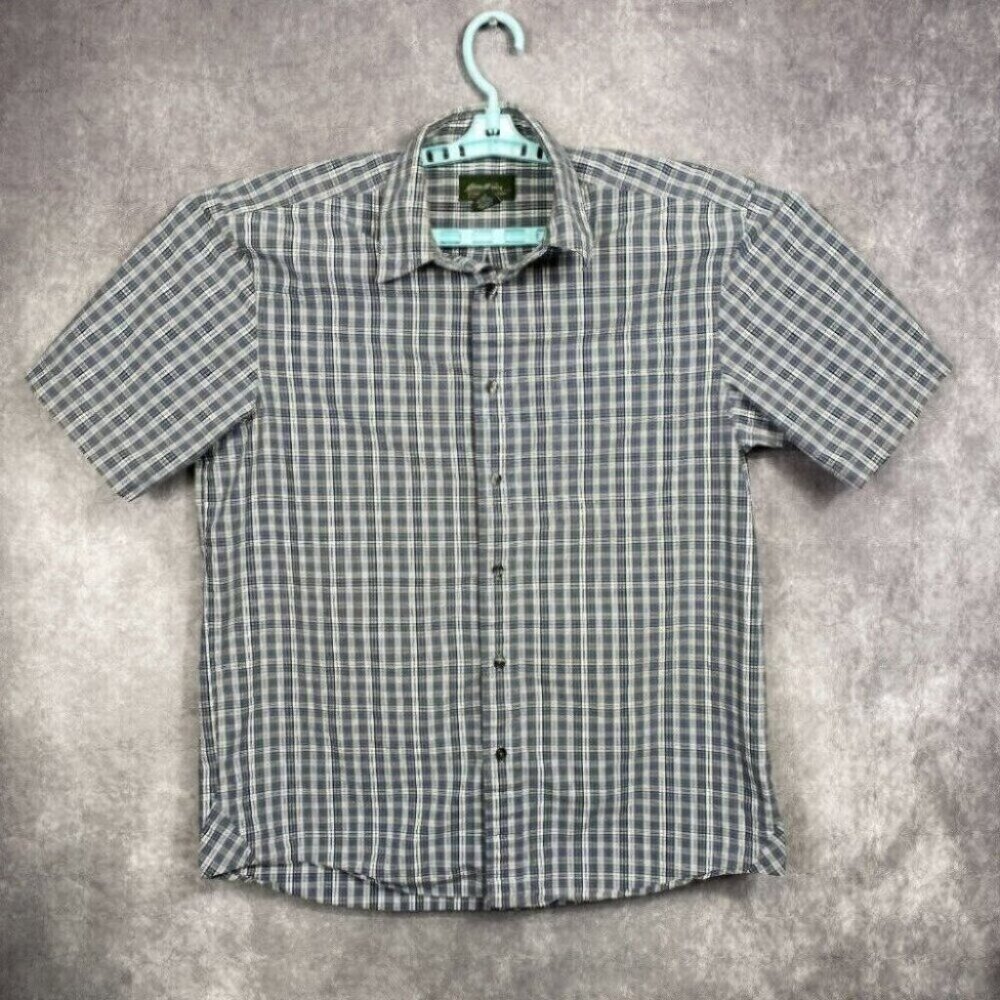 Eddie Bauer Shirt Mens Medium Plaid Button Up Gorpcore Outdoors Hiking Casual